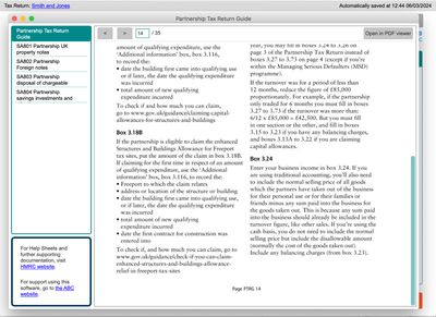 Context-specific buttons open the HMRC guidance on the relevant page