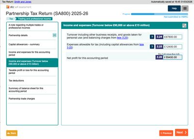 ABC SA800 Example screen