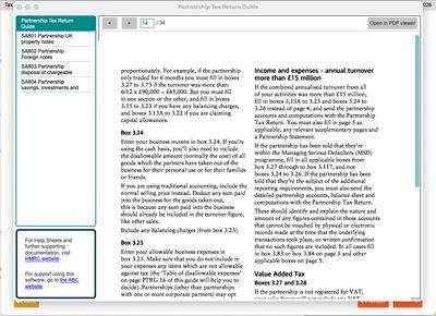 Context-specific buttons open the HMRC guidance on the relevant page